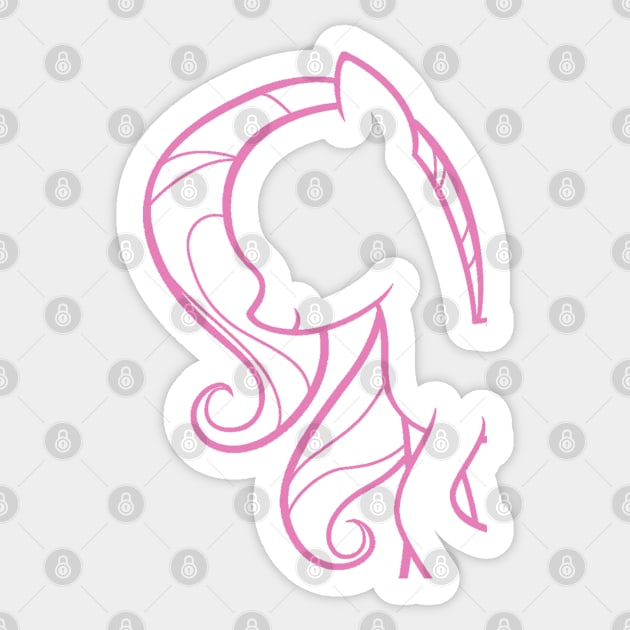 Minimal Fluttershy Sticker by EagleFlyFree